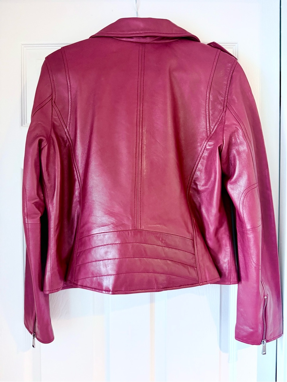 WILSONS LEATHER • Women’s Red Leather Moto Jacket • Size XL • Never Worn - Picture 3 of 8